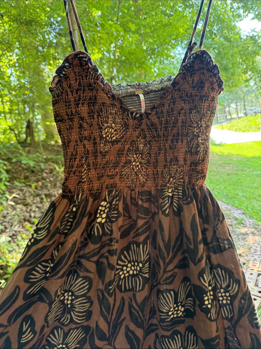 Free People Floral Smocked Maxi Dress - Casual Summer Women’s Dress - Picture 2 of 8